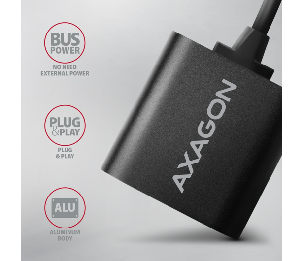AXAGON ADA-12 Zewnętrzna karta dzwiękowa USB 2.0 48kHz/16-bit stereo, metal, kabel USB-A 15 cm - 722383 - zdjęcie 2